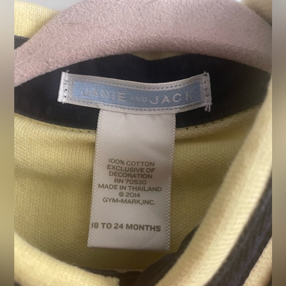 Janie & Jack Classic Pique Polo in Yellow w/Navy Trim & Details.EUC. Size 18/24M - Picture 3 of 6